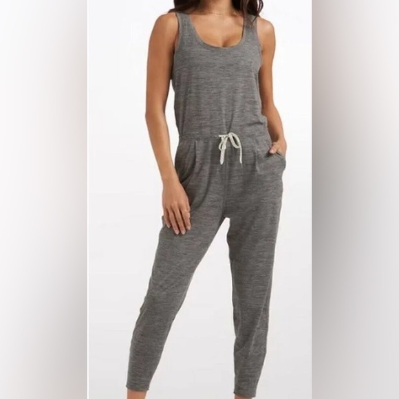 VUORI Lux Harem Jumpsuit Heather Grey Athleisure Casual Lounge Travel Size S